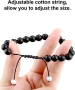 BBTO Howlite Bracelet Black Matte Agate Bracelet Couples Bracelet Distance Bracelet Energy Beads Bracelet for Valentine's Day Present - Image 3